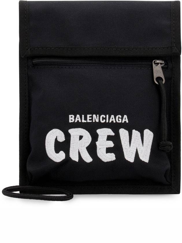 Luxury Balenciaga Trending 2025 Explorer Embroidered Crew Logo Mini Cross Bag Black