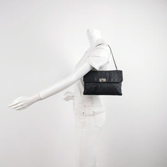 Chanel 2.55 Black Lambskin Square Stitching Shoulder Bag