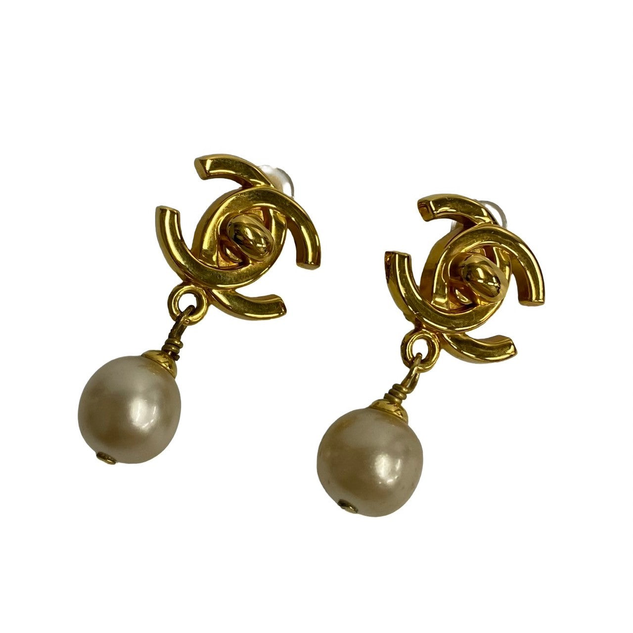 CHANEL Earring Gold Plated, Faux Pearl gold Women
