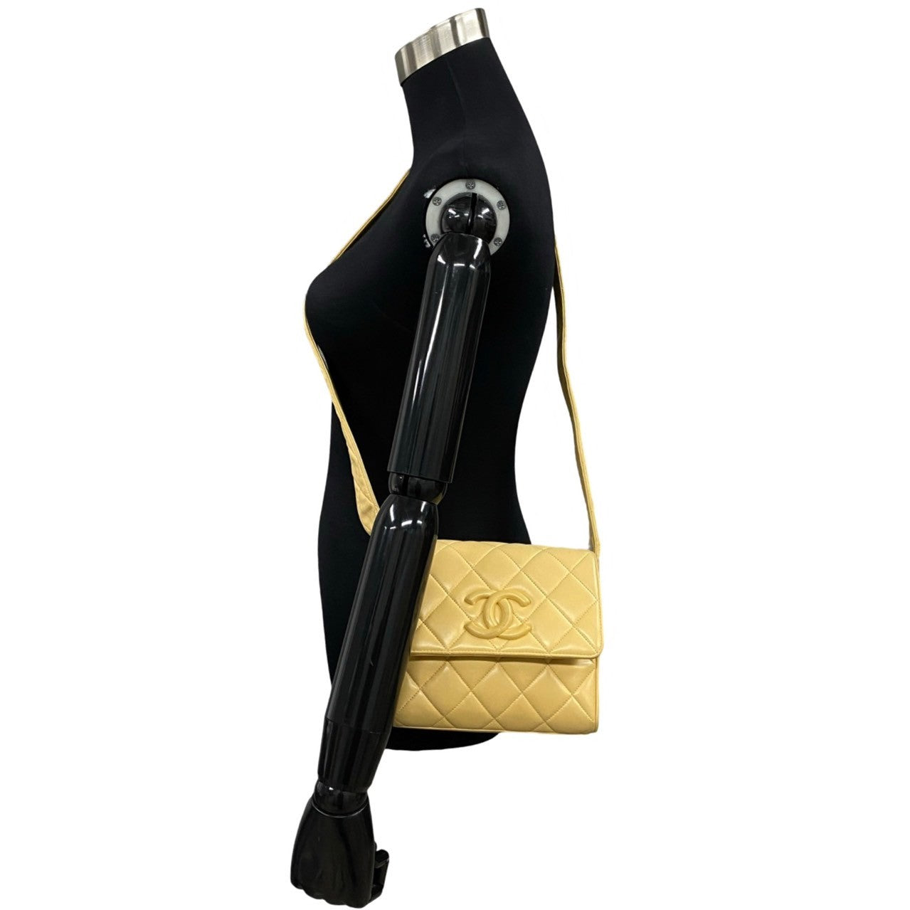 CHANEL Shoulder Bag lambskin beige COCO Mark Matrasse Women