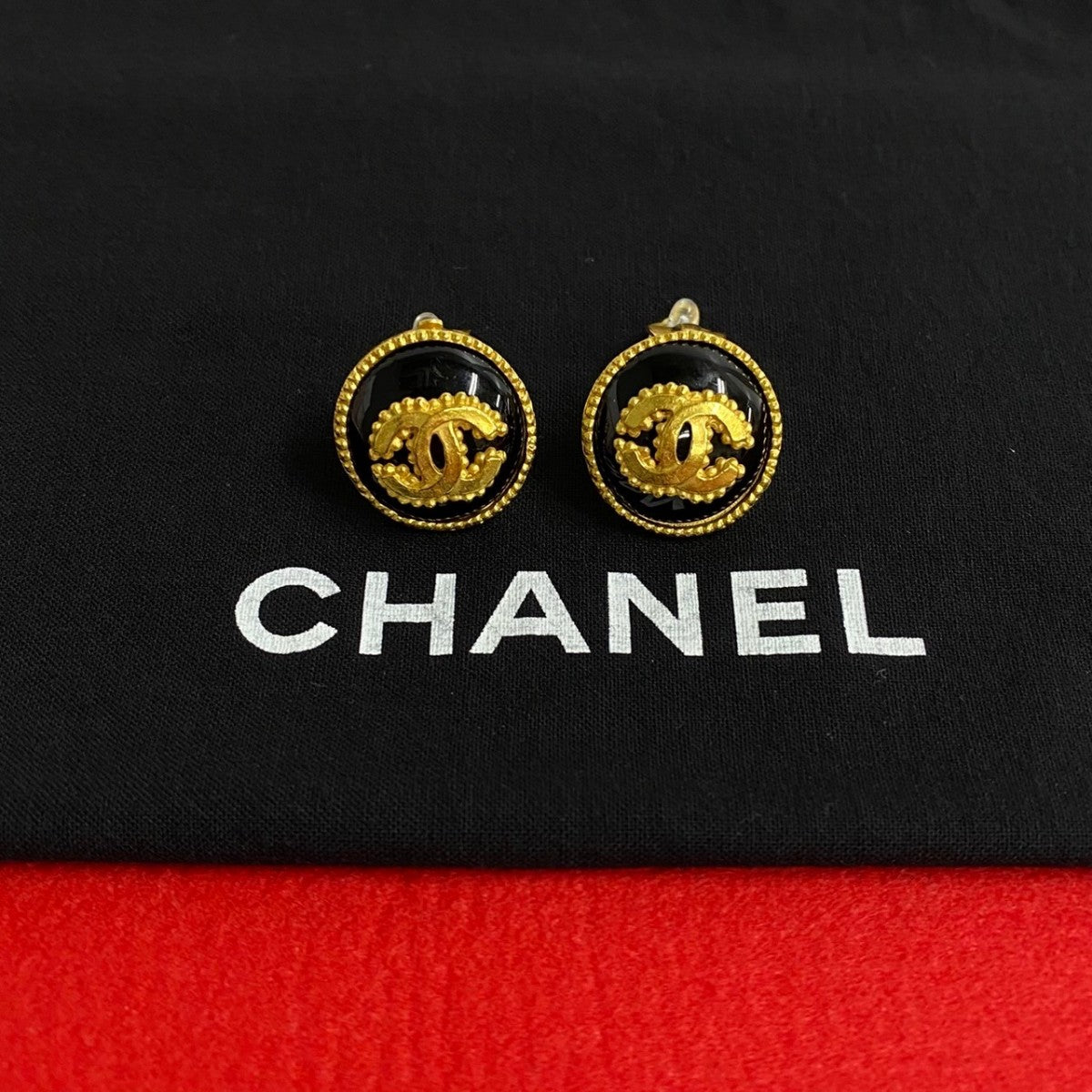 CHANEL Earring Gold Plated gold COCO Mark Women
