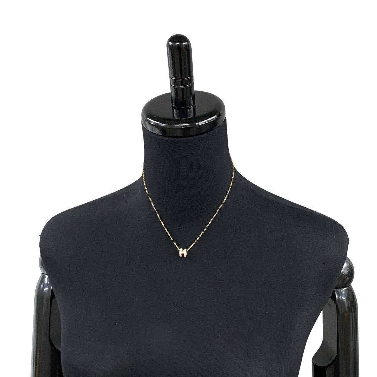 HERMES Necklace Gold Plated gold Mini Pop H Women