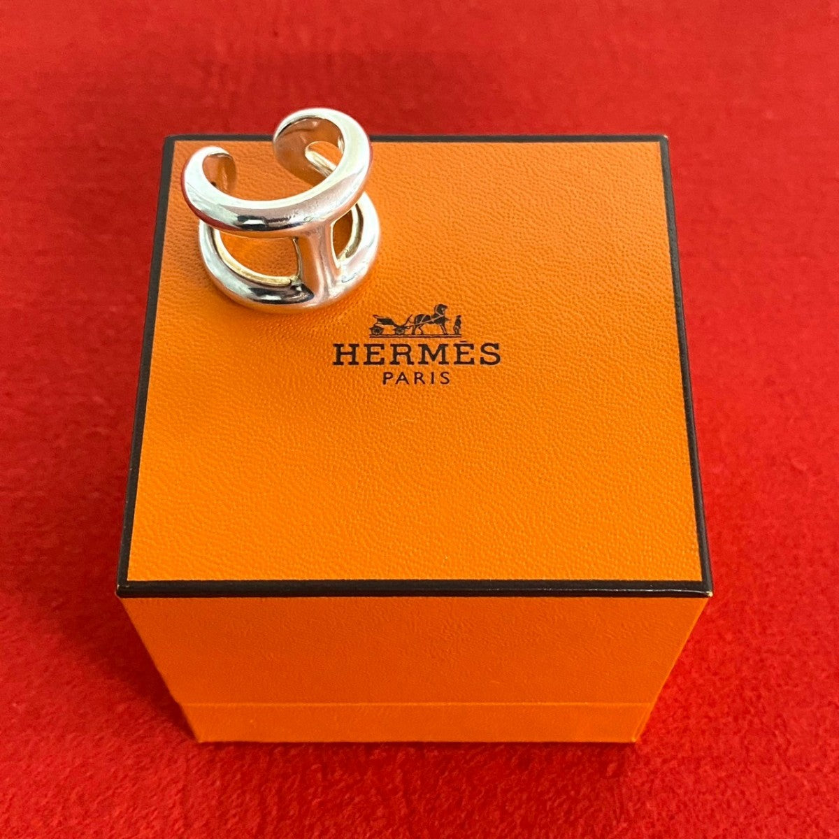 HERMES Ring Silver925 Silver Osmoz GM mens 50