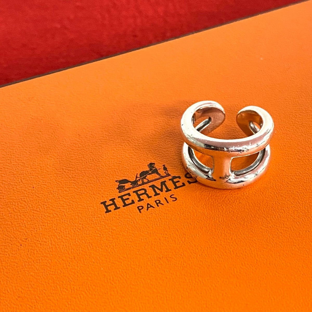 HERMES Ring Silver925 Silver Osmoz PM mens 53