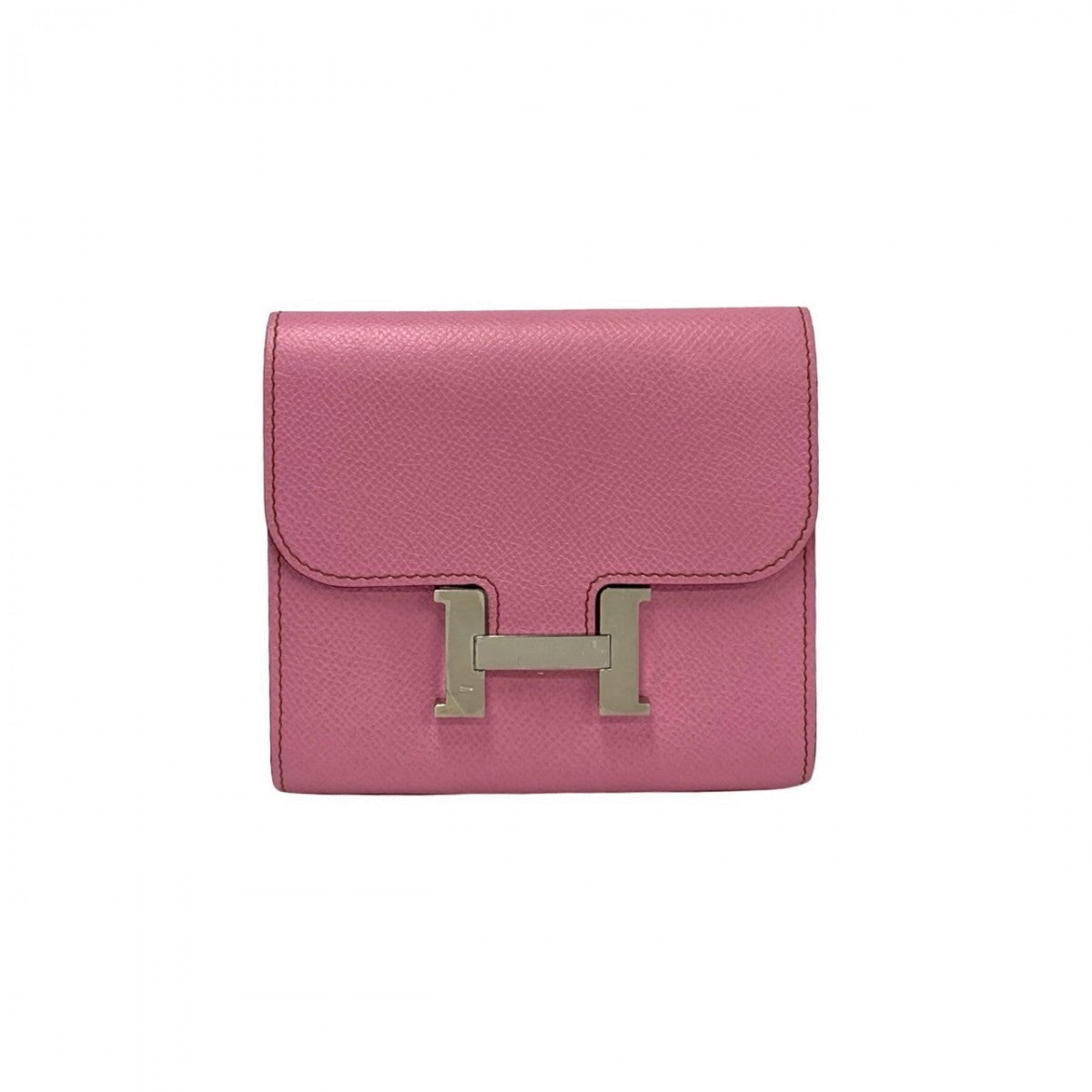 HERMES Bifold Wallet Epsom pink Constance Compact Women