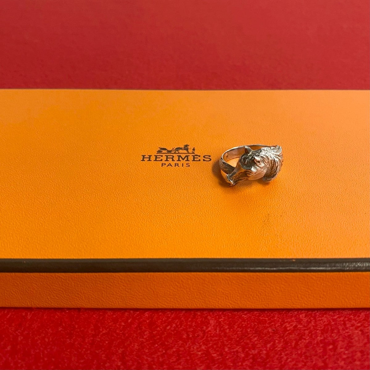 HERMES Ring Silver925 Silver Cheval Horse Ring mens(Unisex)