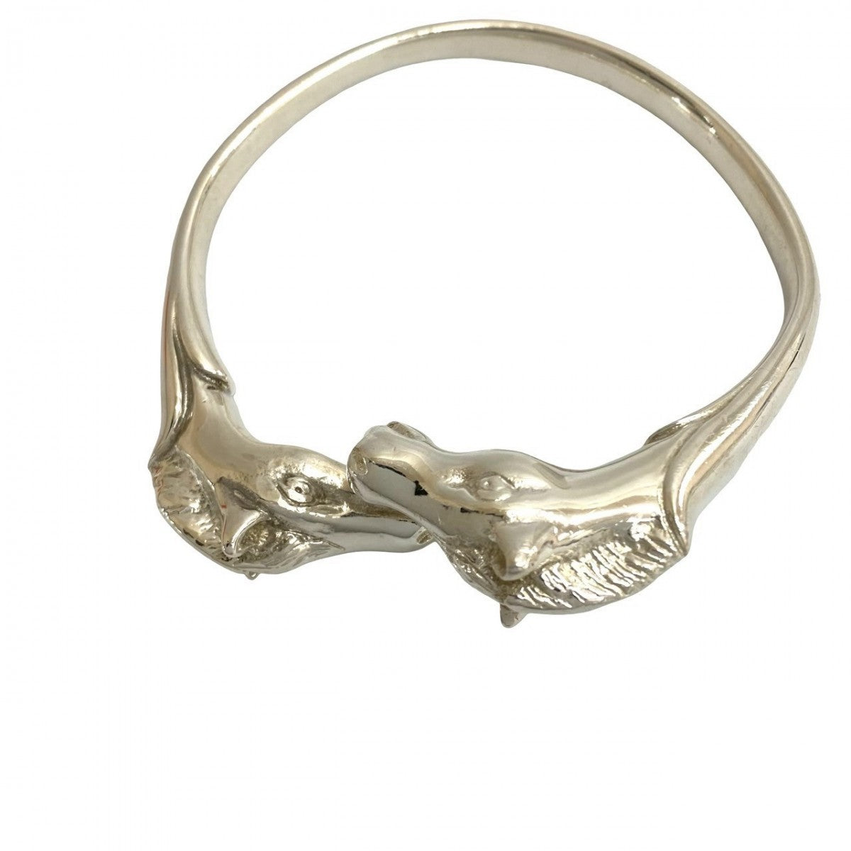 HERMES Bangle metal Silver Cheval Horsehead Bangle mens