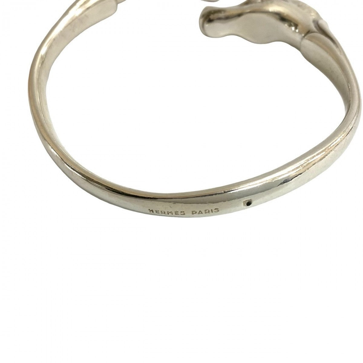 HERMES Bangle metal Silver Cheval Horsehead Bangle mens