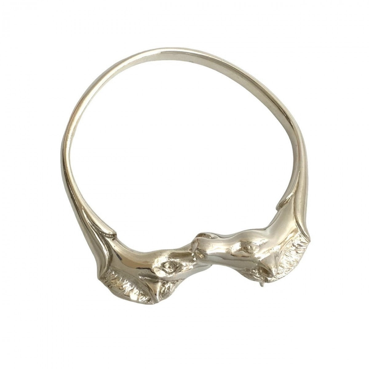 HERMES Bangle metal Silver Cheval Horsehead Bangle mens