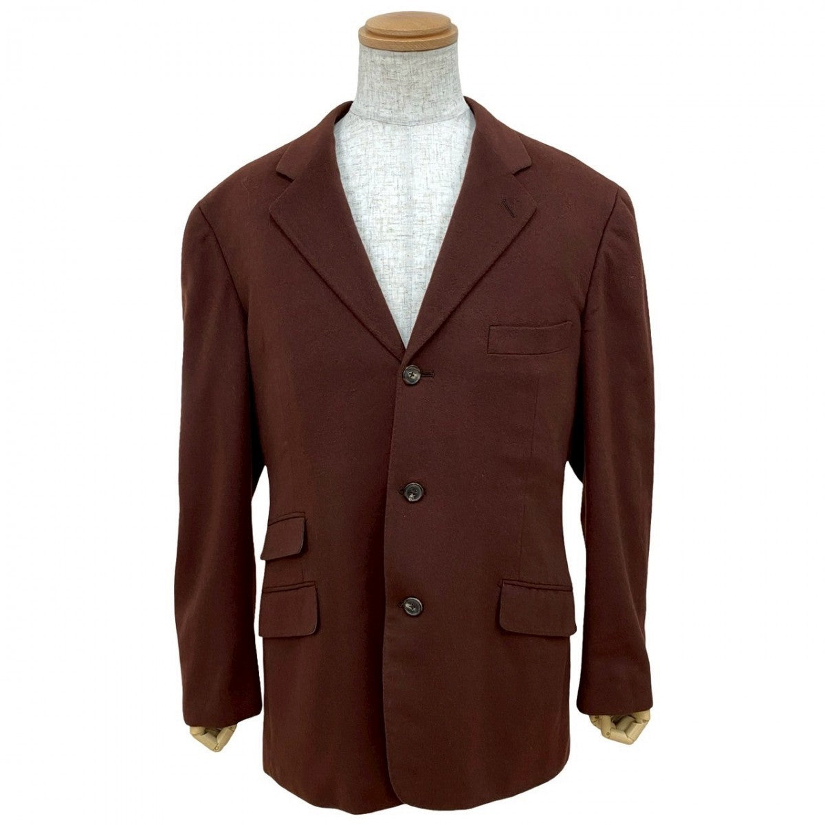 HERMES tailored jacket cashmere Brown mens 50