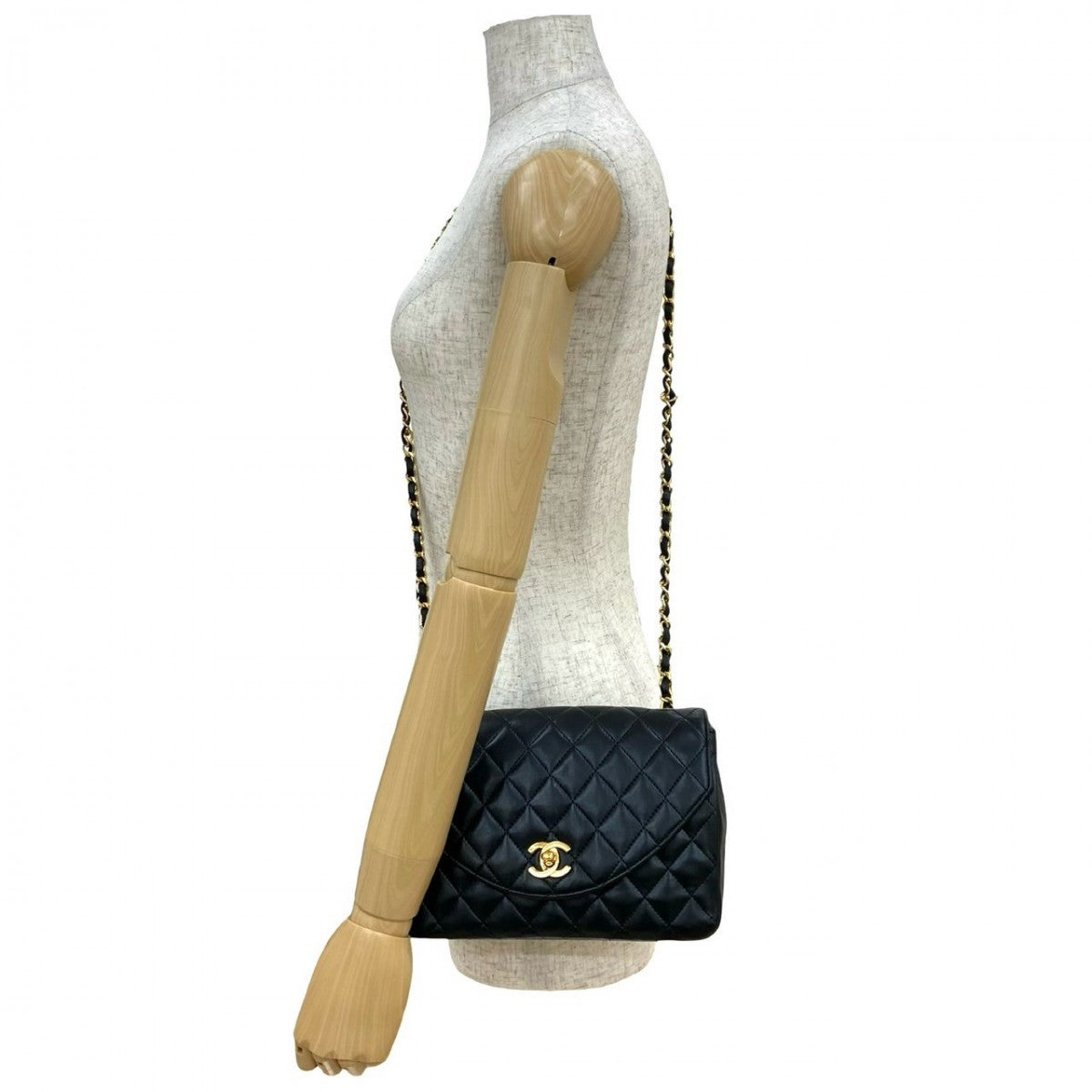 CHANEL Shoulder Bag lambskin black COCO Mark Matrasse Women