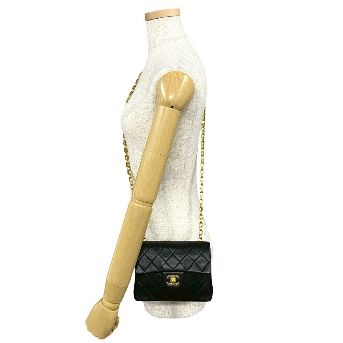 CHANEL Shoulder Bag lambskin black COCO Mark Matrasse Women