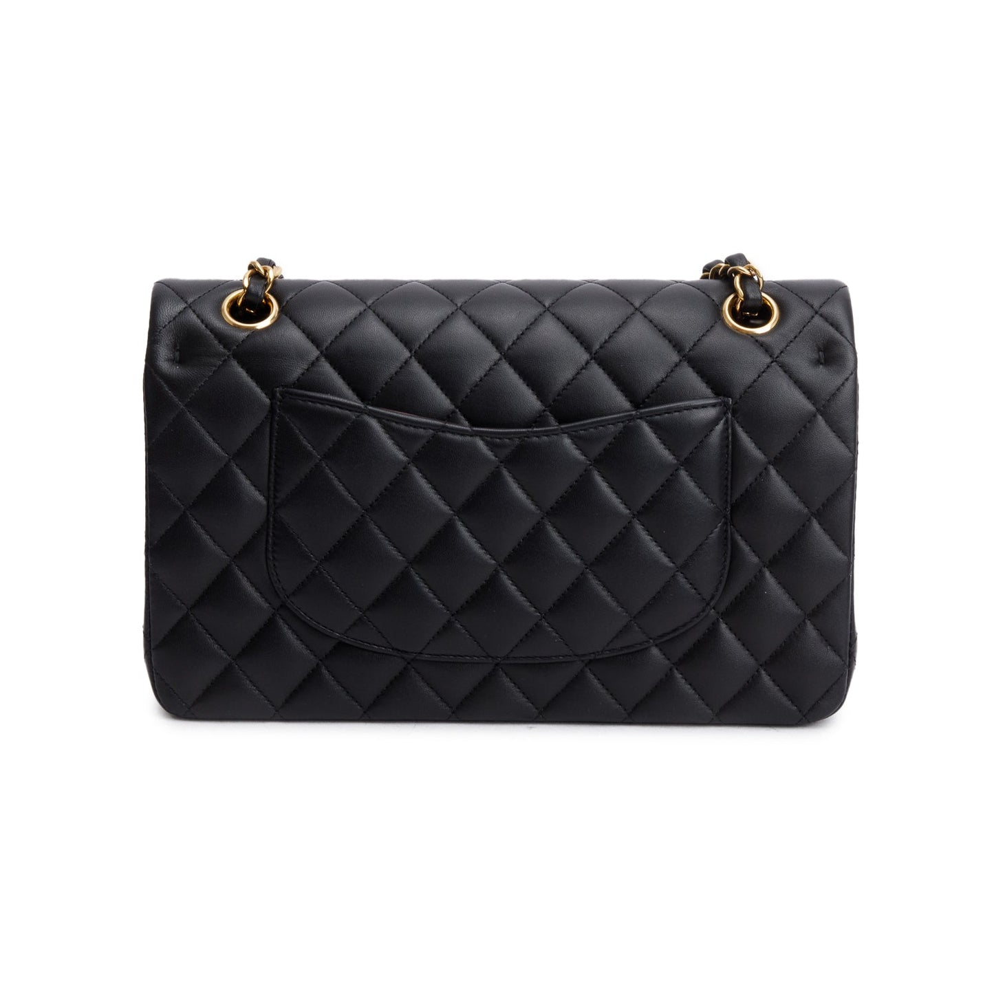 Chanel 2022 Black Quilted Lambskin Leather Classic Medium Double Flap Bag