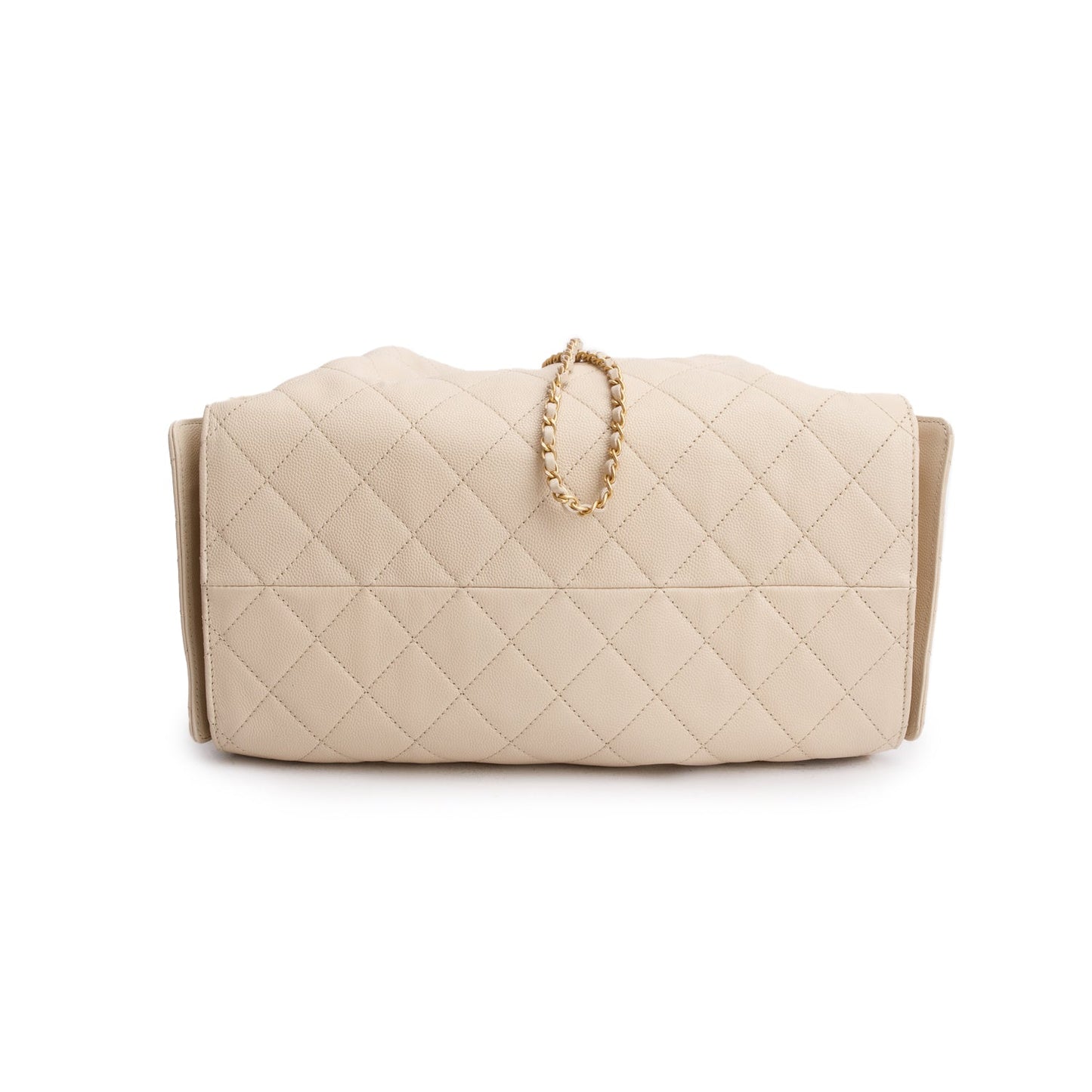 Chanel Beige Caviar Leather 25 Small Bucket Bag