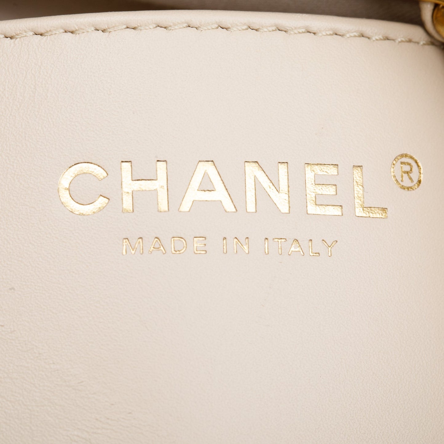 Chanel Beige Caviar Leather 25 Small Bucket Bag