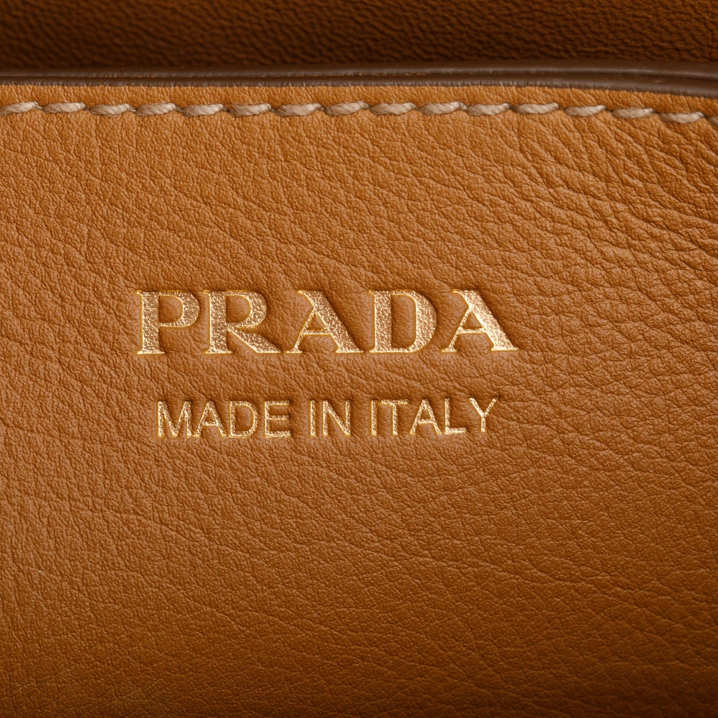 Prada Brown Nappa Leather Small Buckle Handbag