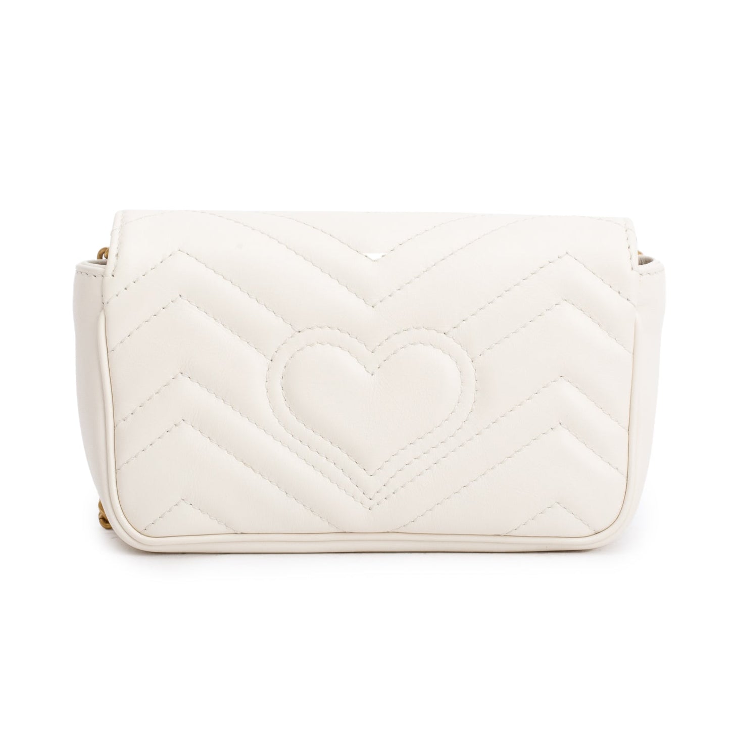 Gucci Cream GG Marmont Matelasse Leather Super Mini Bag