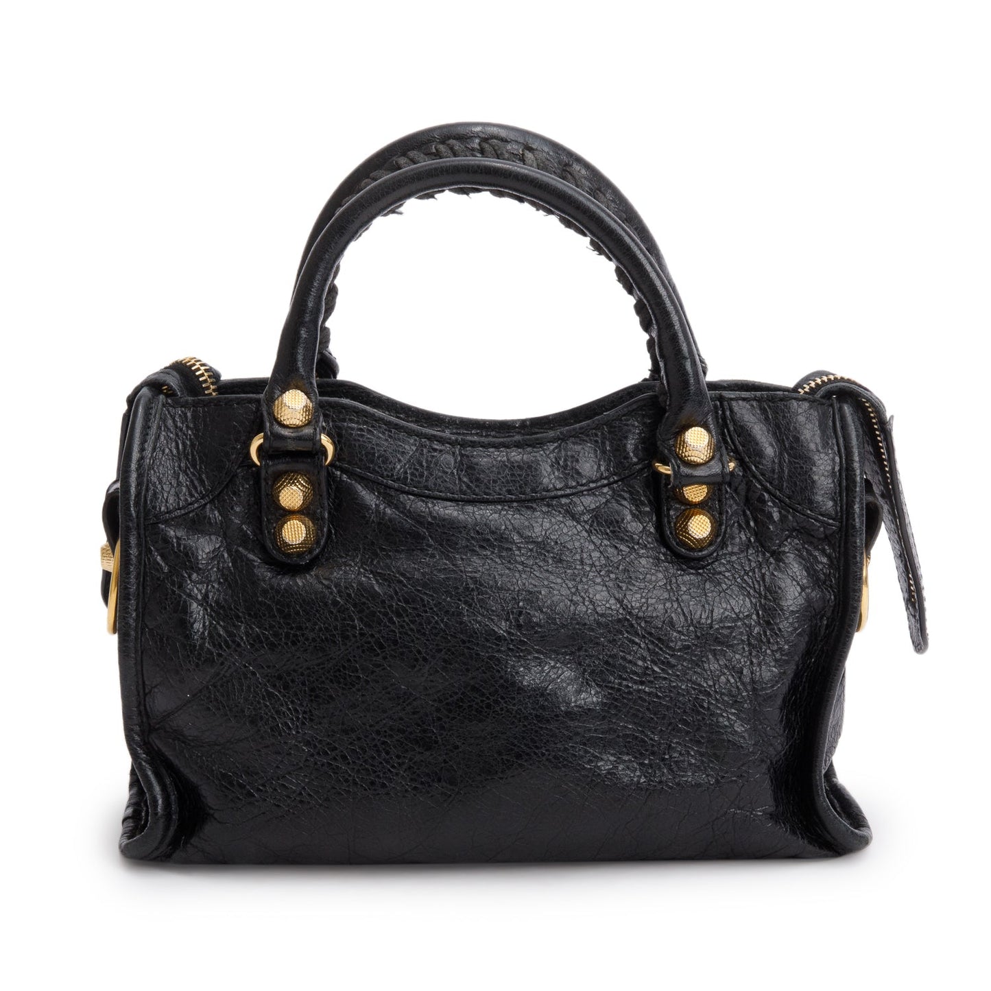 Balenciaga Black Arena Lambskin Leather Classic Mini City Bag