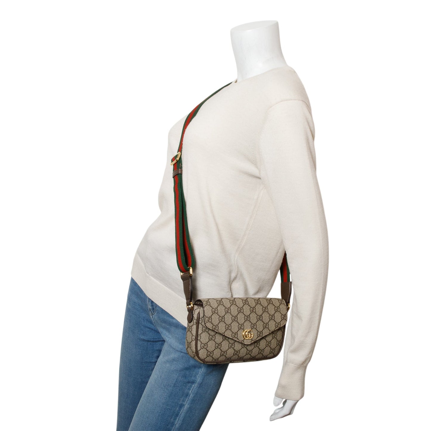 Gucci GG Supreme Monogram Web Ophidia Pochette