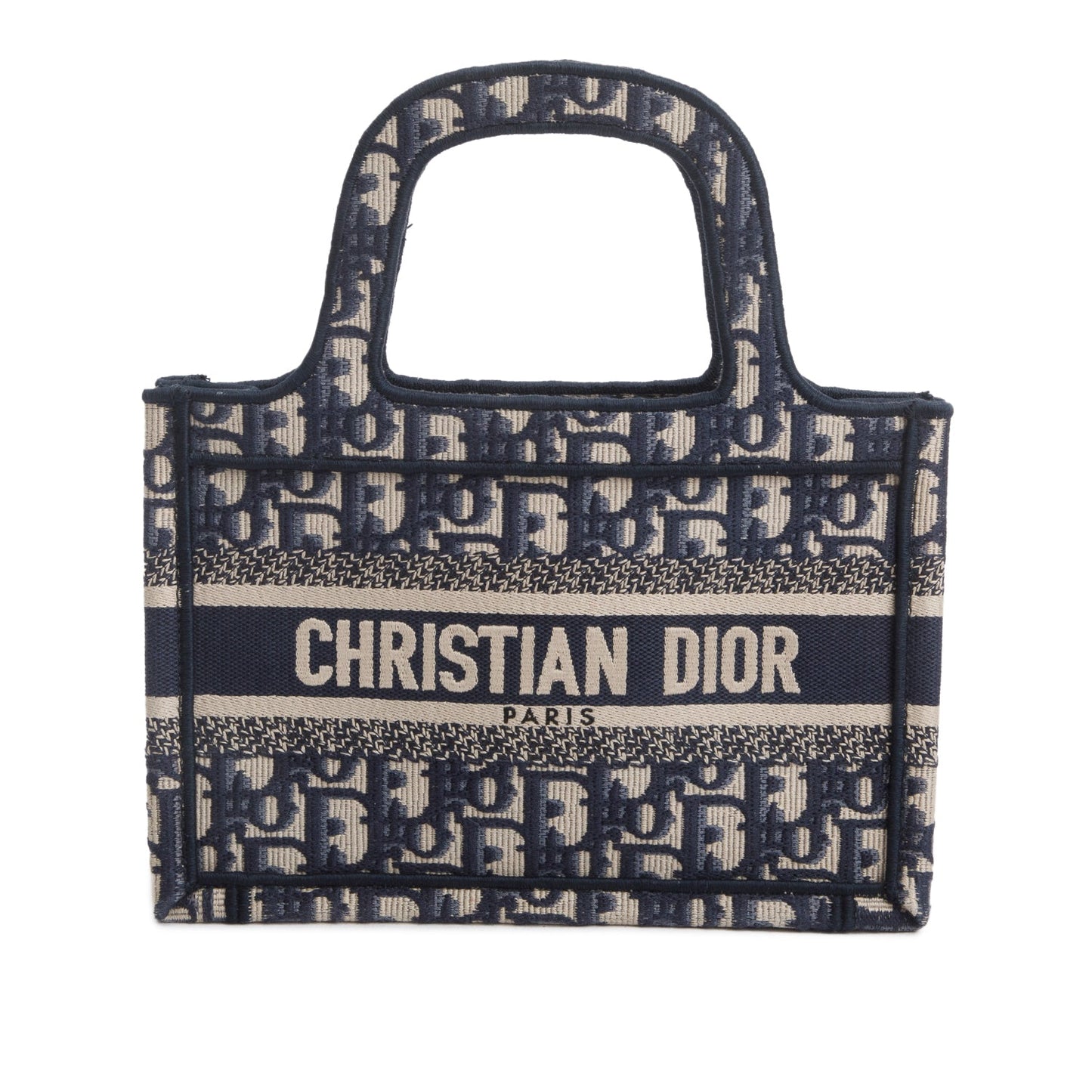 Christian Dior 2021 Blue Canvas Oblique Mini Book Tote