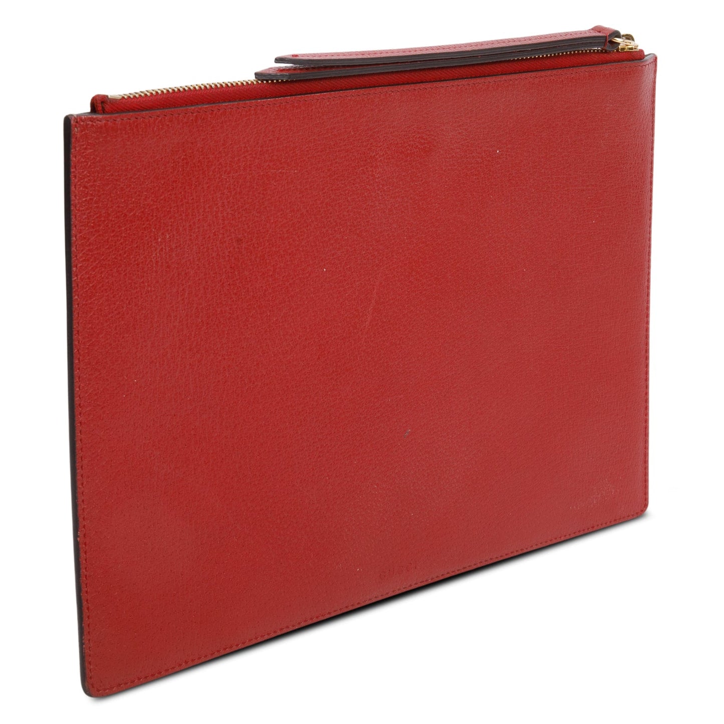 Gucci Red GG Supreme Monogram Tian Large Zip Pouch