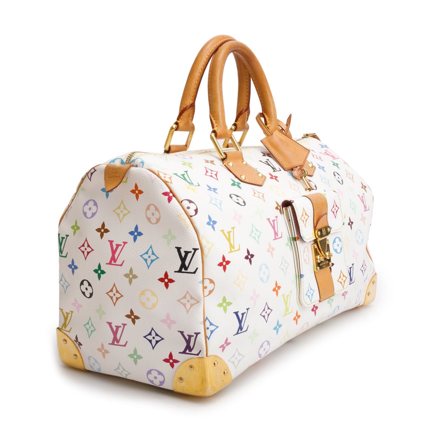 Louis Vuitton White Multicolor Speedy 40