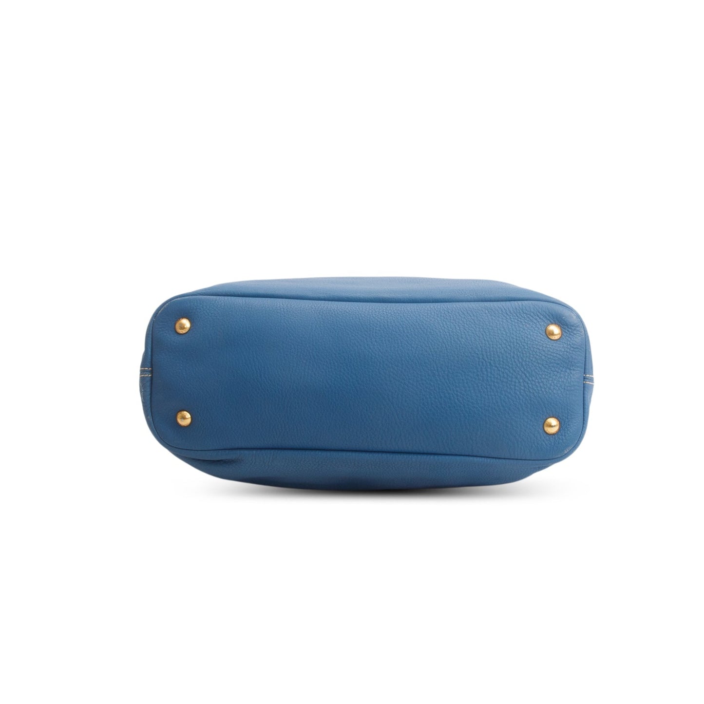 Prada Blue Vitello Daino Size Zip Tote