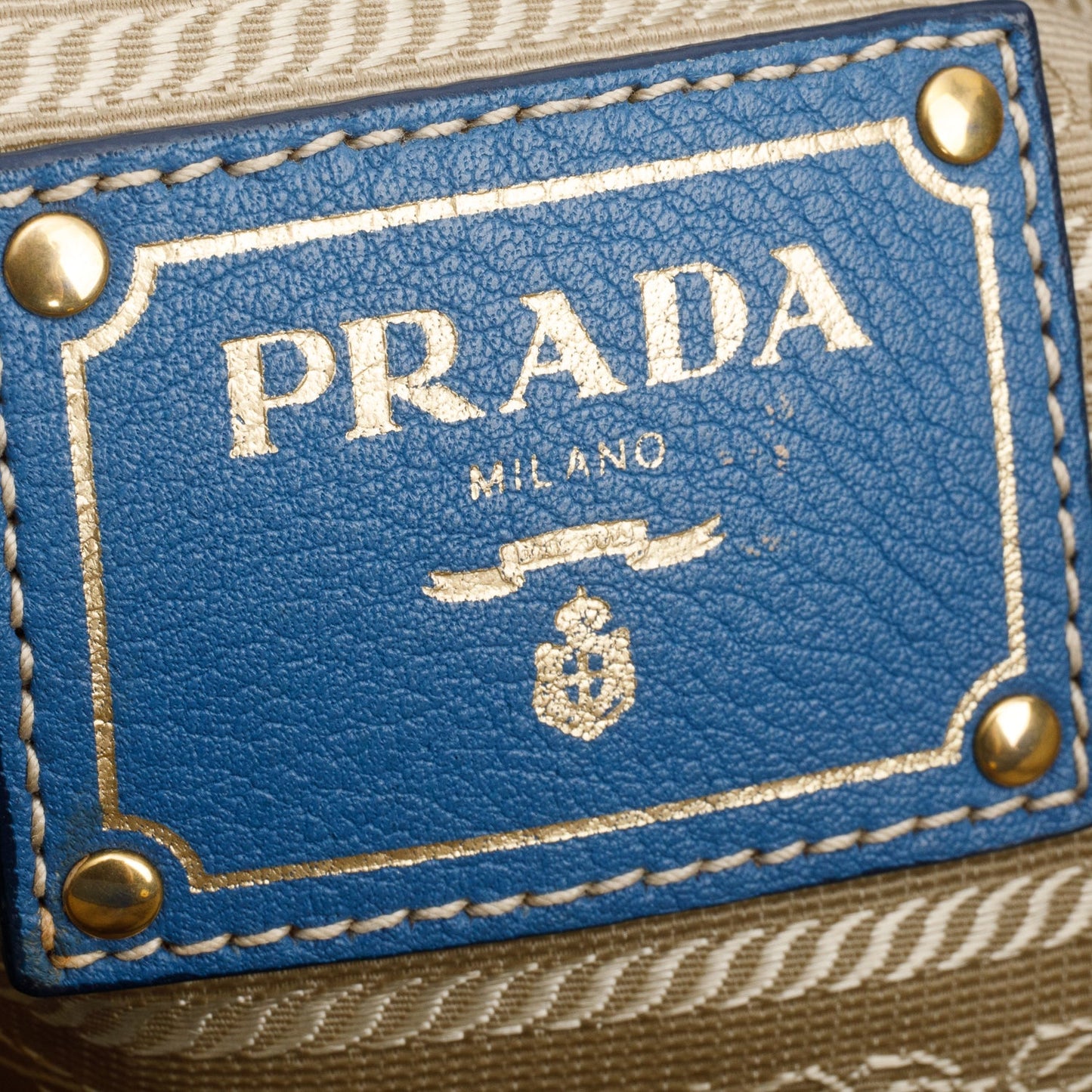 Prada Blue Vitello Daino Size Zip Tote