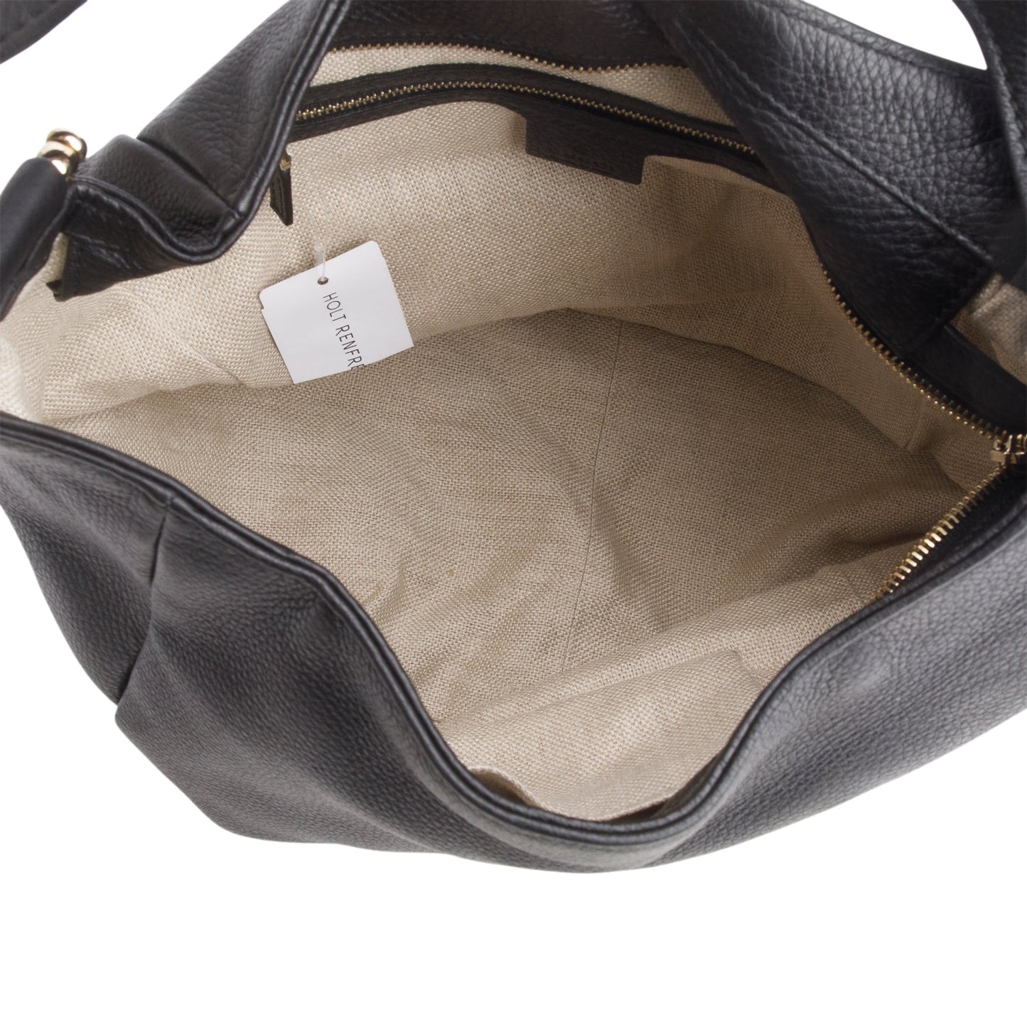 Gucci Black Grained Leather Horsebit Medium Greenwhich Hobo Bag