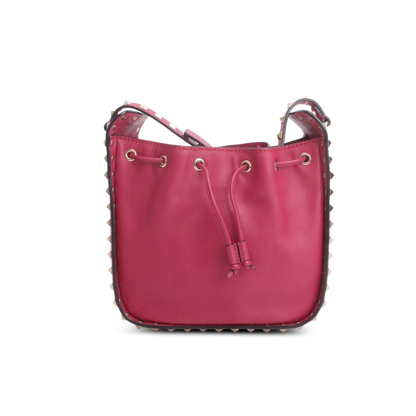 Valentino Pink Vitello Rockstud Bucket Bag