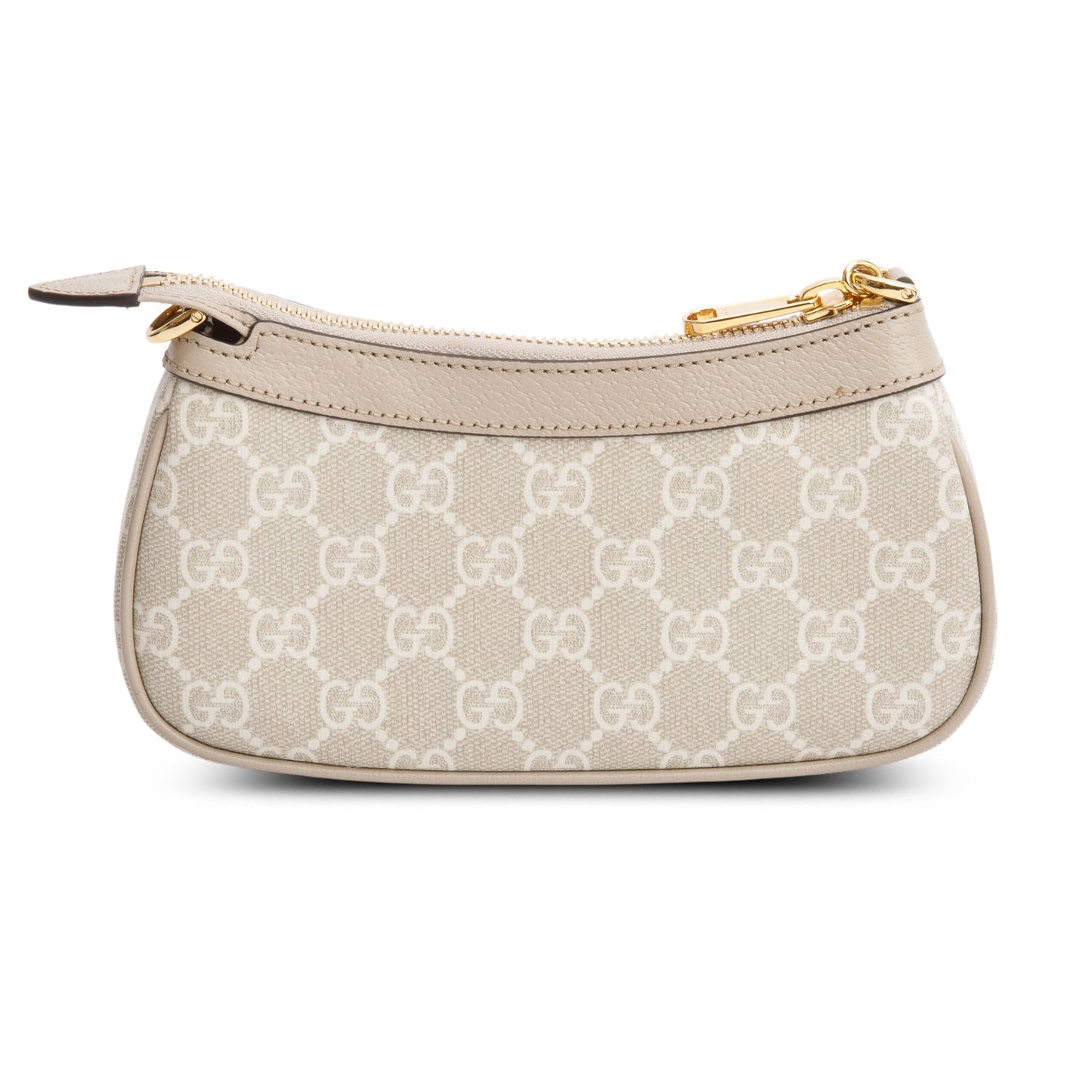 Gucci Beige GG Supreme Monogram Textured Dollar Calfskin Mini Ophidia Chain Bag