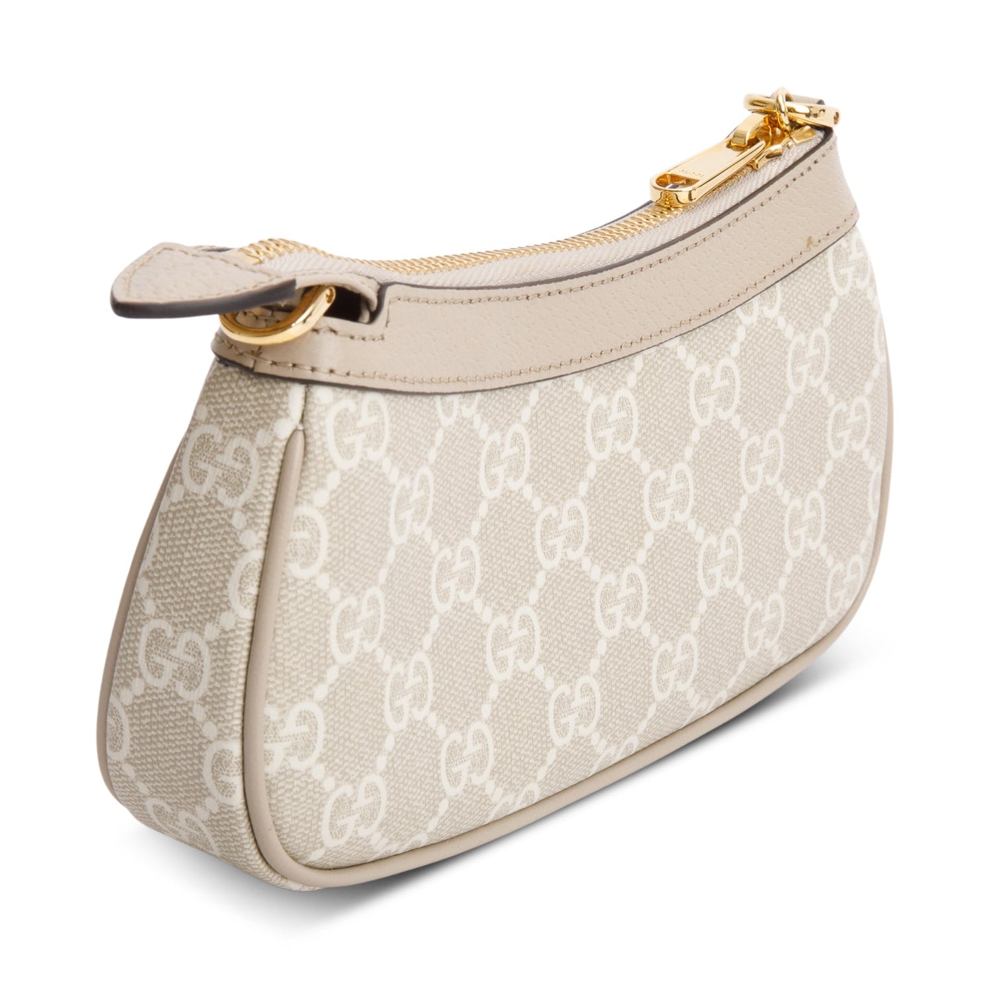 Gucci Beige GG Supreme Monogram Textured Dollar Calfskin Mini Ophidia Chain Bag