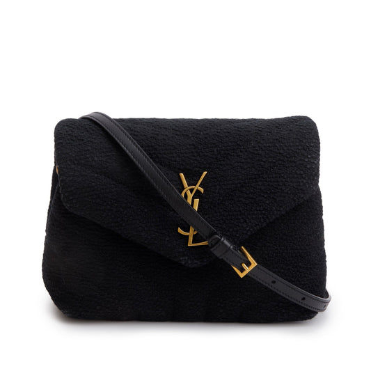 Saint Laurent 2023 Black Tweed Y Quilted Monogram Toy Loulou Crossbody Bag