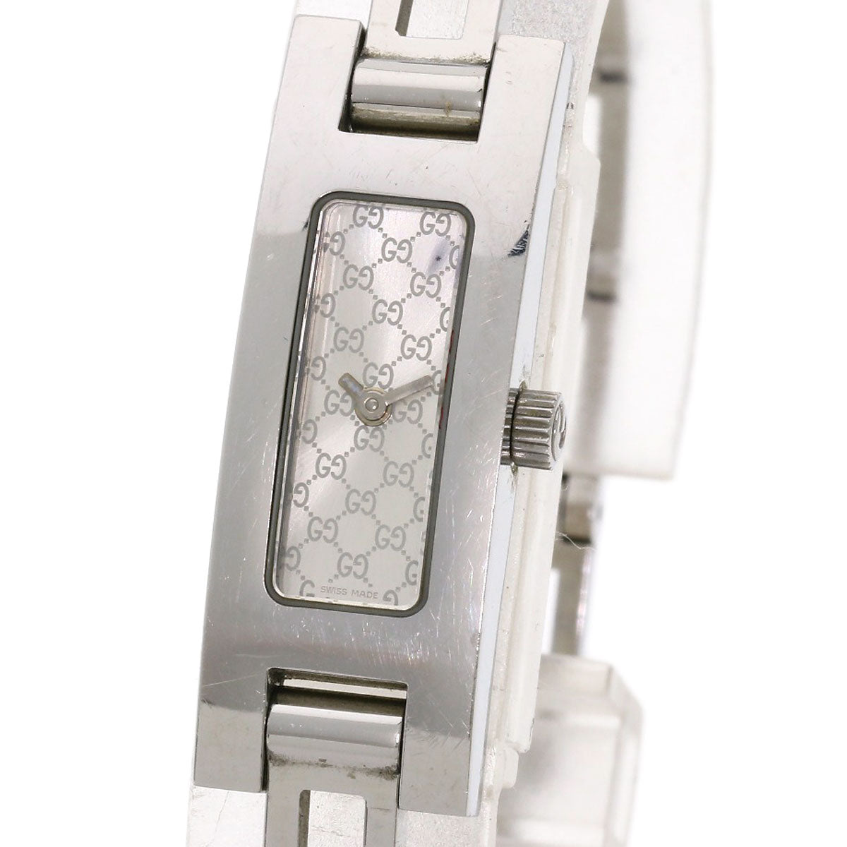 GUCCI Watches Quartz 3900L Stainless Steel , Stainless Steel Silver Square face Silver dial Women
