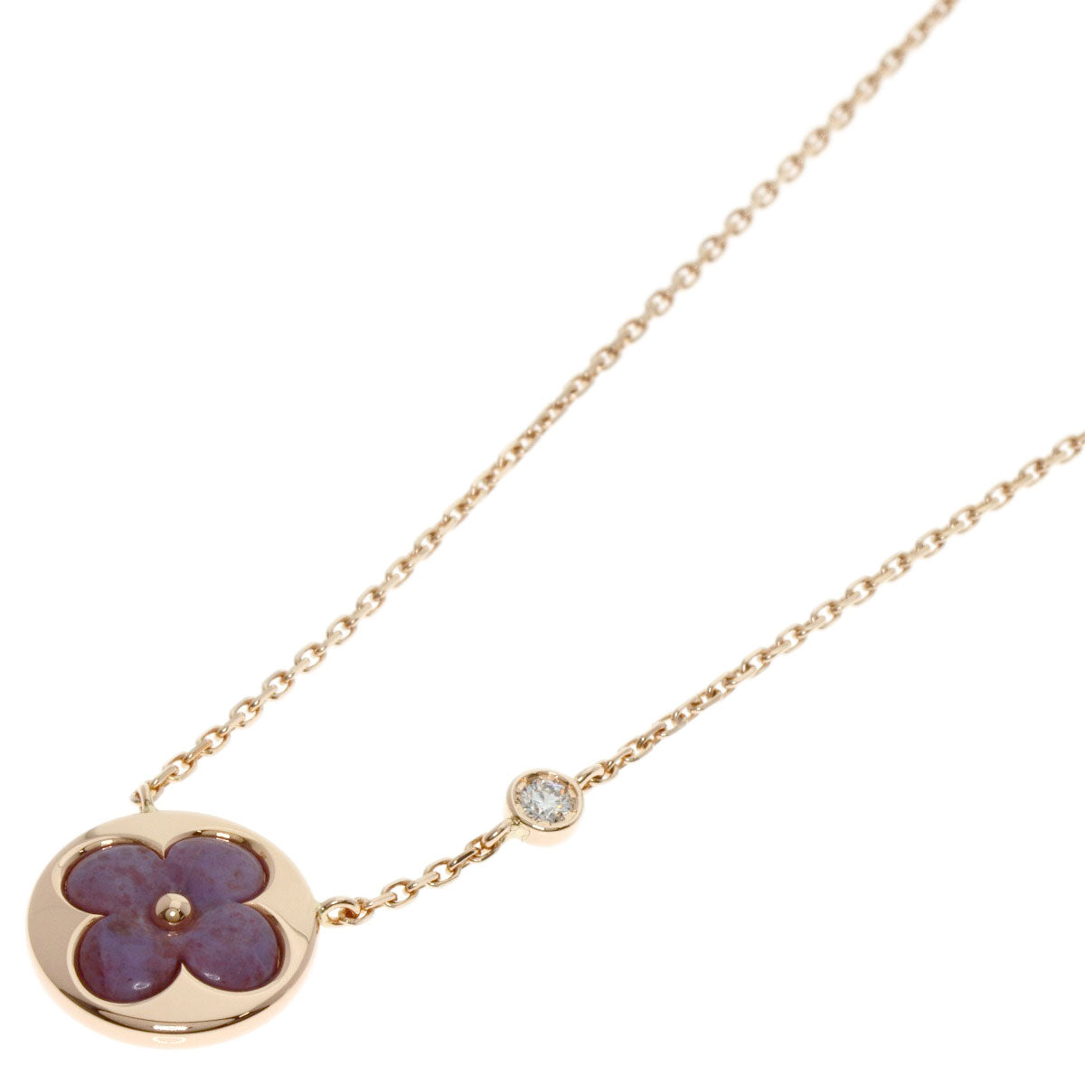 LOUIS VUITTON Necklace 18K Pink Gold gold Sun Blossom 1P Diamond
