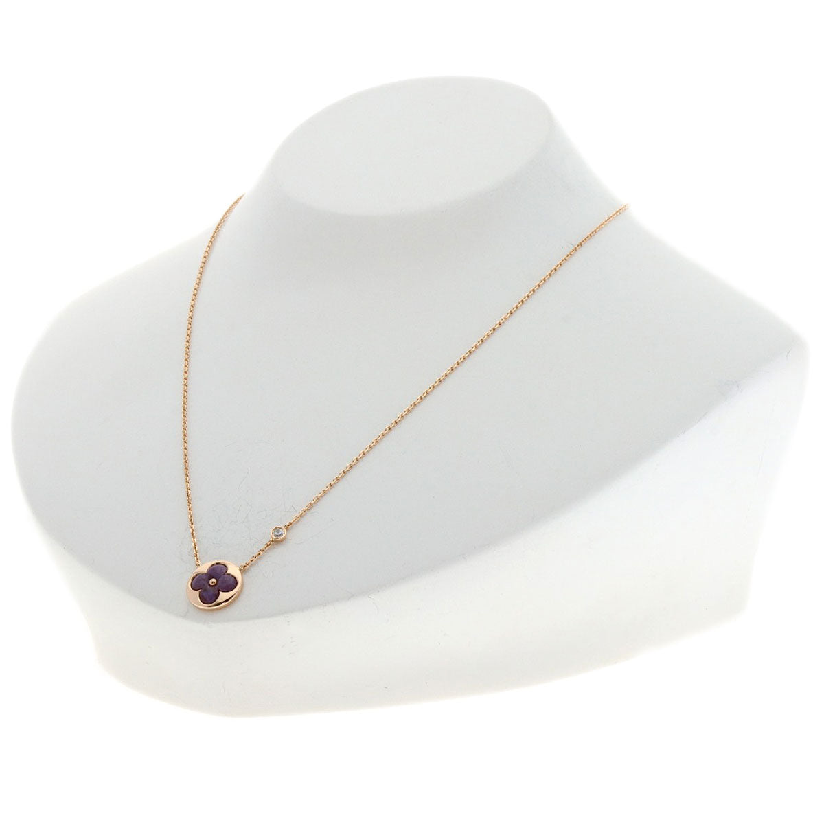 LOUIS VUITTON Necklace 18K Pink Gold gold Sun Blossom 1P Diamond