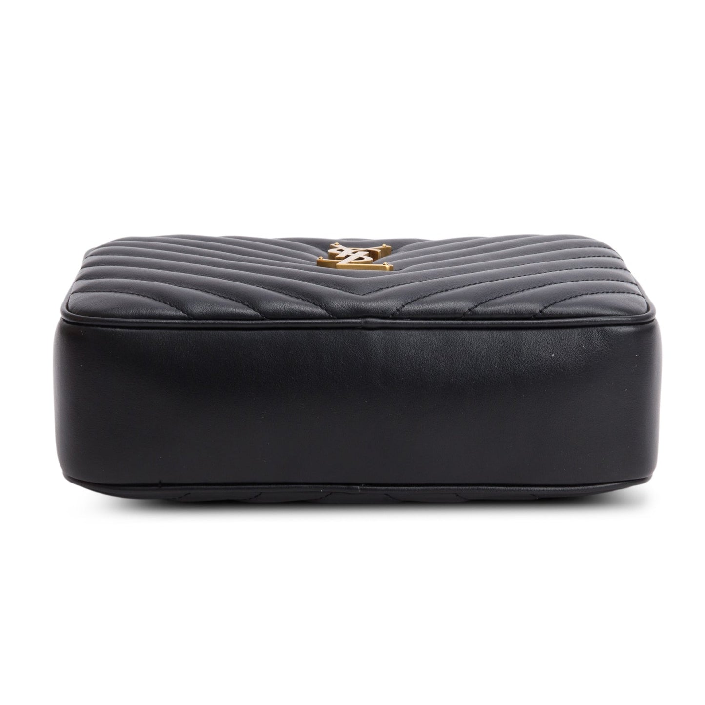 Saint Laurent 2022 Black Calfskin Matelasse Monogram Lou Camera Bag