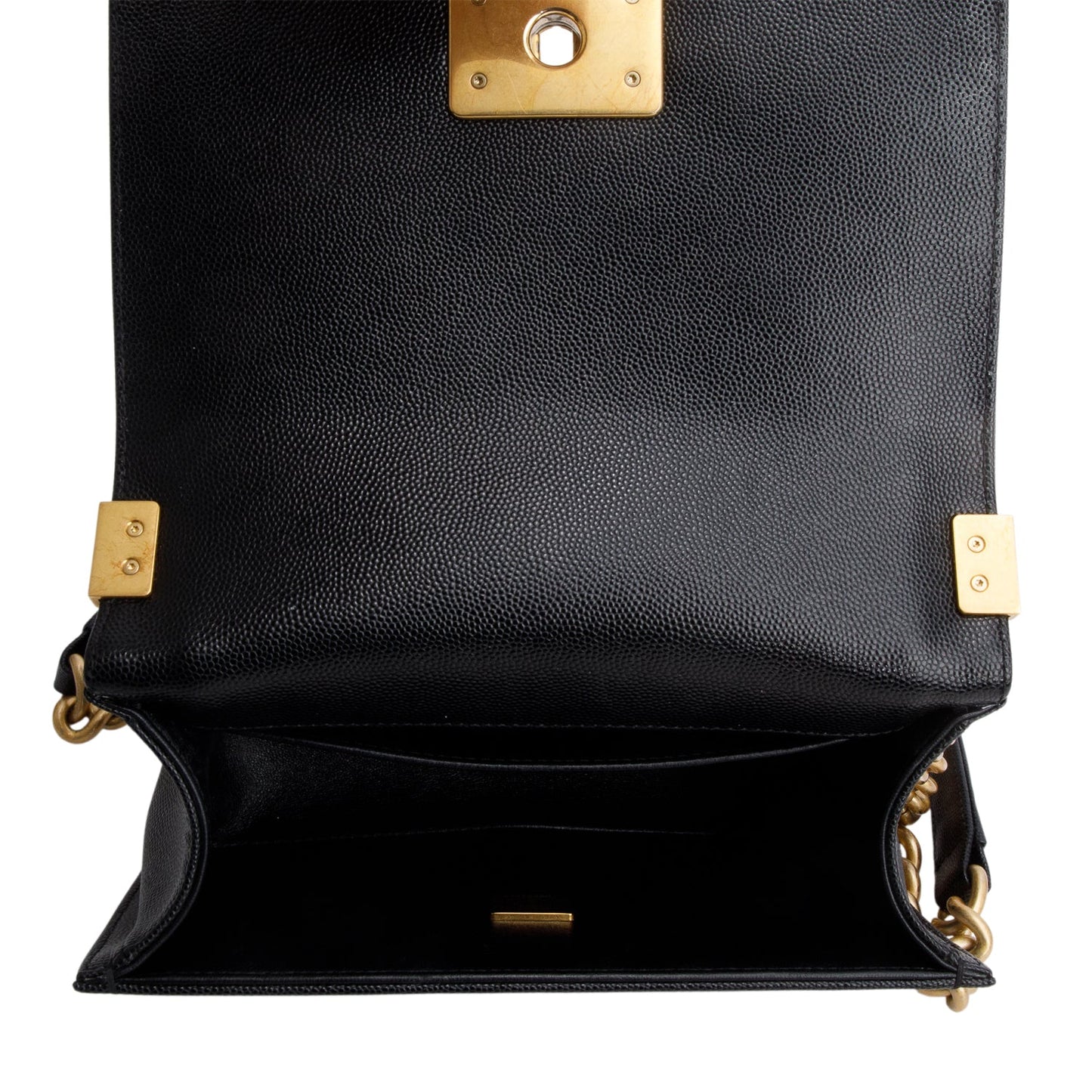 Chanel 2024 Black Caviar Leather Small Boy Bag