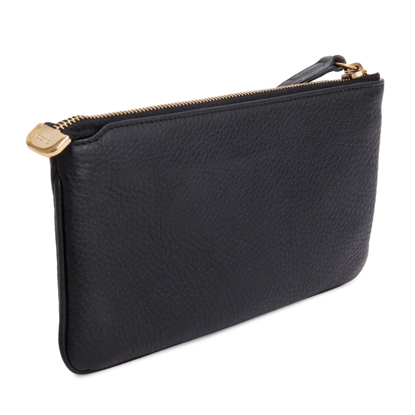 Gucci Black Pebbled Calfskin Soho Wristlet