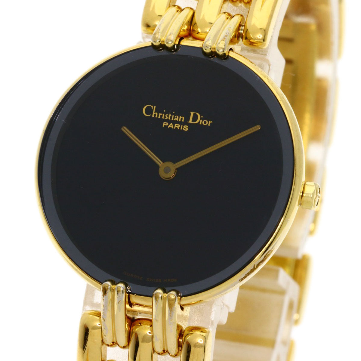 Christian Dior Watches Quartz D46-154-4 Gold Plated , Gold Plated gold Bakira black dial Women
