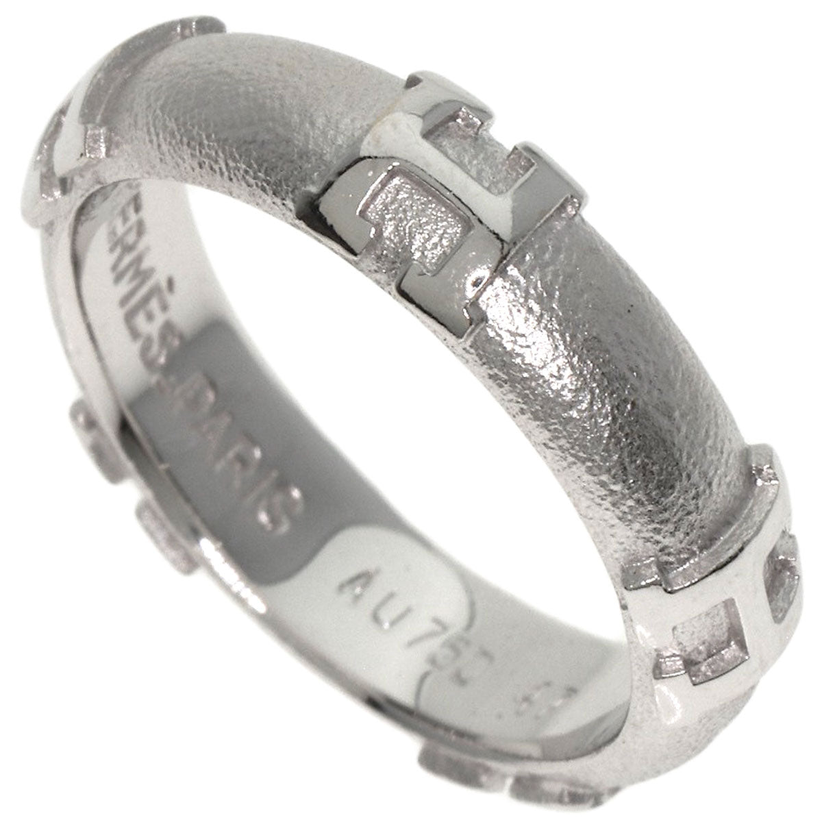 HERMES Ring K18WG Silver Fidelite # 47
