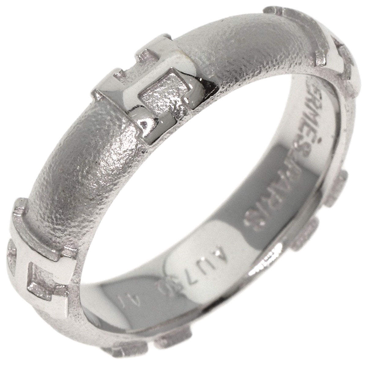 HERMES Ring K18WG Silver Fidelite # 47