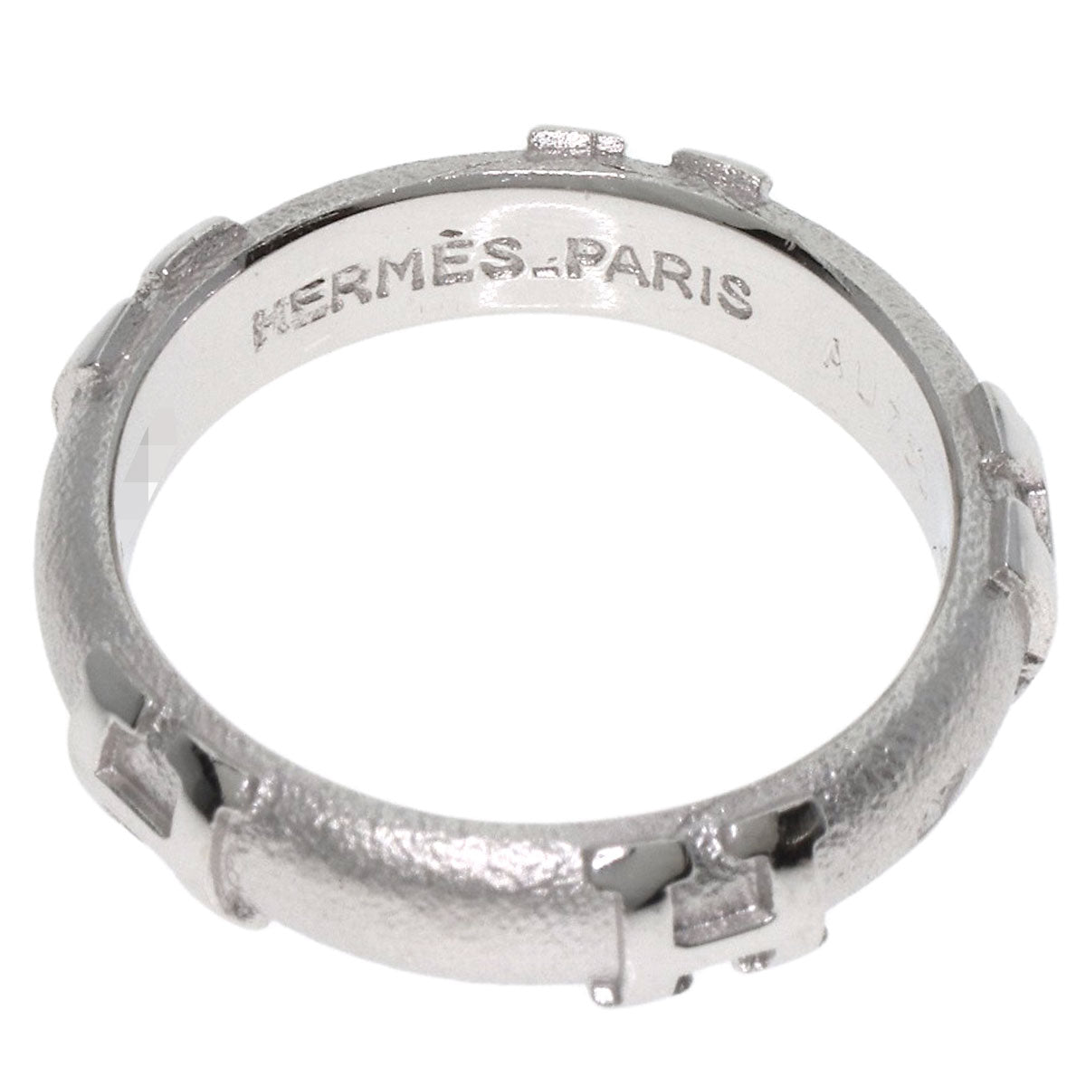 HERMES Ring K18WG Silver Fidelite # 47