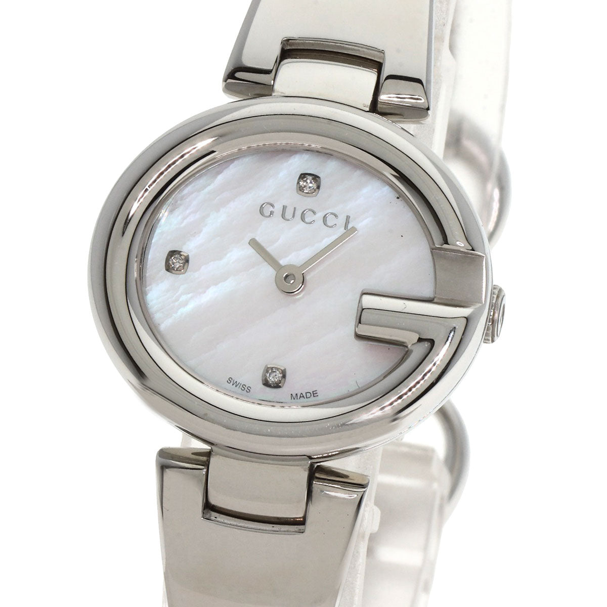 GUCCI Watches Quartz 134.5 Stainless Steel , Stainless Steel Silver G Balloon Shell 3P Diamond shell dial Women