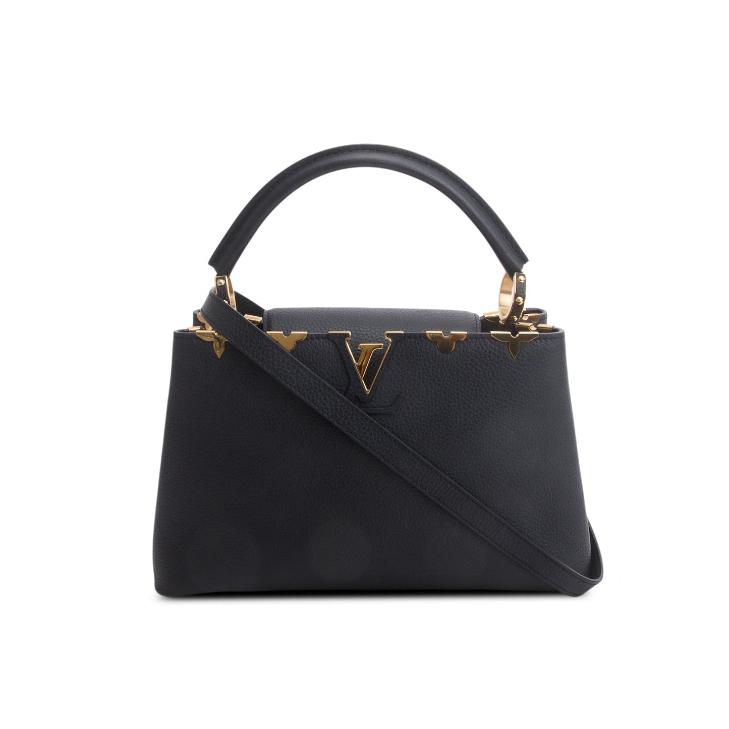 Louis Vuitton Black Taurillon Flower Crown Capucines MM