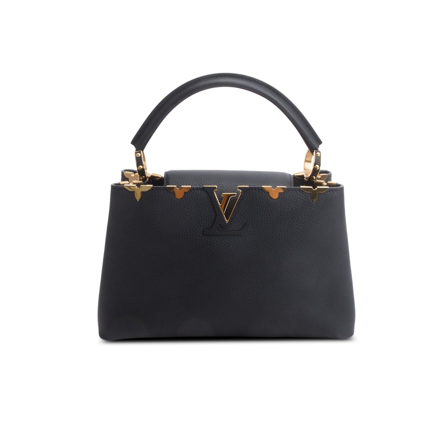 Louis Vuitton Black Taurillon Flower Crown Capucines MM