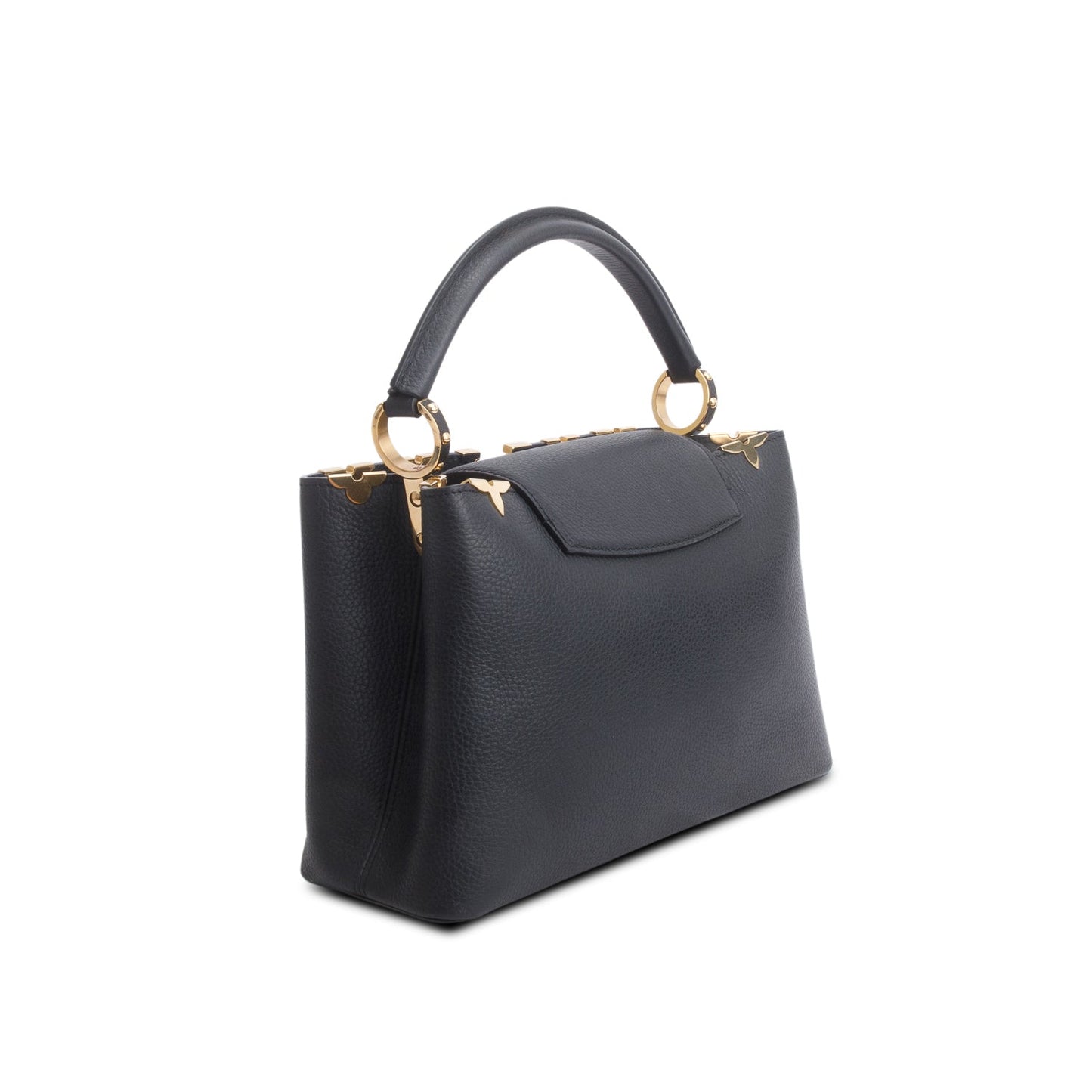 Louis Vuitton Black Taurillon Flower Crown Capucines MM