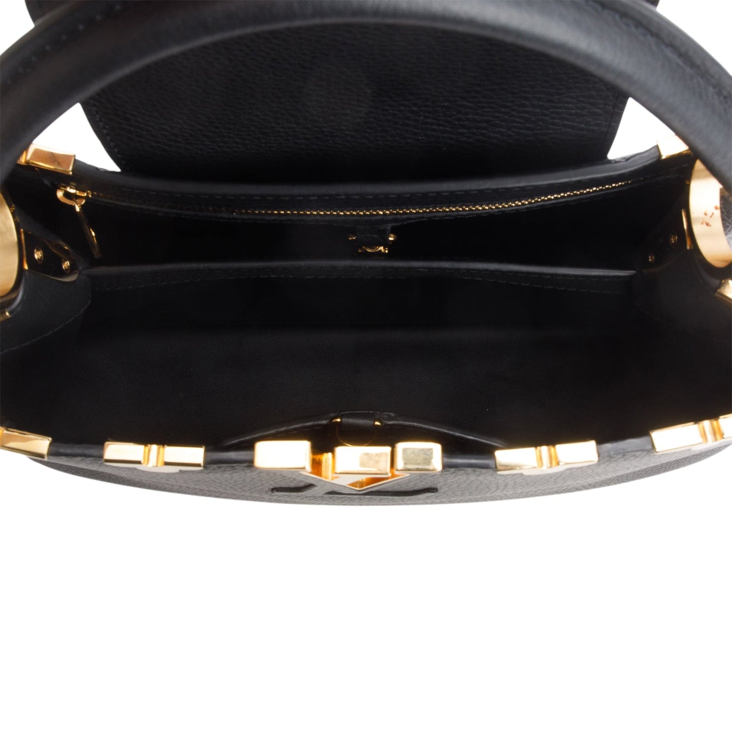 Louis Vuitton Black Taurillon Flower Crown Capucines MM