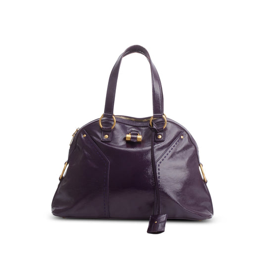 Saint Laurent Purple Patent Leather Muse Bag