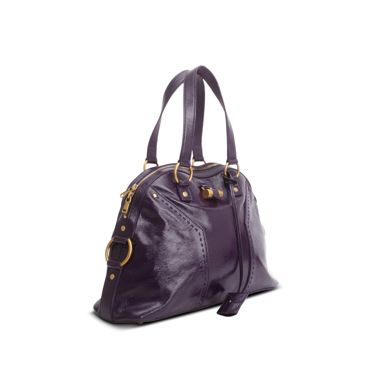 Saint Laurent Purple Patent Leather Muse Bag